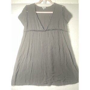 Tobi Beach Lg Cover Up Dress Womens Large Black V Neck Resort Summer Swimwear
